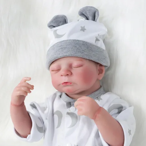 Miniatura 2 de Muñecas realistas de bebé recién nacido, de 22 pulgadas, de vinilo suave, con ropa de estrellas y luna, regalo de cumpleaños para niños a partir