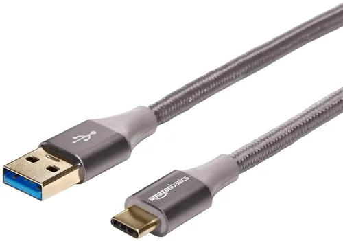 Miniatura 12 de Amazon Basics Cable de carga rápida USB-C a USB-A 2.0, cable trenzado de nailon, velocidad de 480 Mbps, certificado USB-IF, para Apple iPhone 16/15