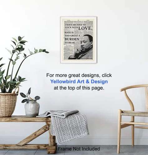 Miniatura 6 de Arte inspirador de pared de diccionario de Martin Luther King, MLK, decoración del hogar, póster reciclado para decoración de oficina o habitación