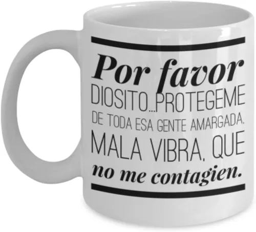 POR FAVOR DIOSITO - AFIRMACIONES Taza café, tazas para café divertidas, tazas de café personalizadas, taza de café inspiradoras, taza grande de cafe