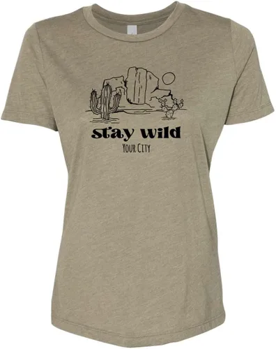 Miniatura 34 de Cute Women's Screen Printed Crew Neck Tee, Shirts With Sayings, Dusty Blue or Olive