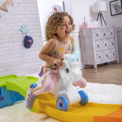 Miniatura 8 de Step2 Unicorn Up & Down Roller Coaster - Juguete de montaña rusa para niños, auto de empuje, juego para interiores y exteriores, hecho de plástico
