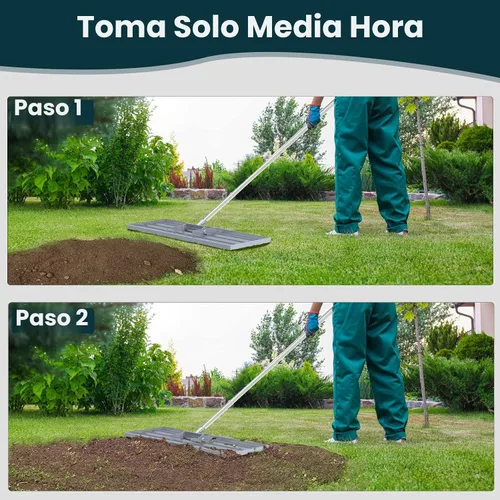 Miniatura 4 de Rastrillo de nivelación de césped 30x10 pulgadas, (Grado Profesional) Herramienta niveladora de césped con mango de acero inoxidable para céspedes