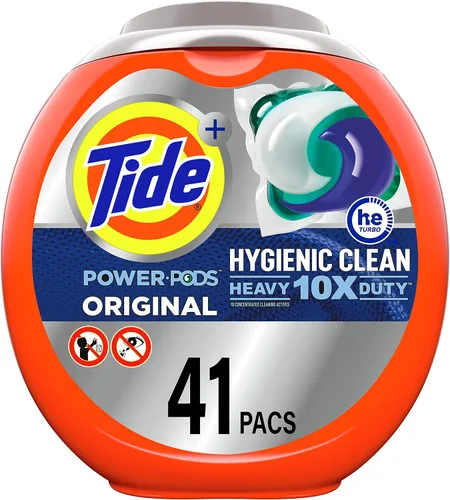 Miniatura 20 de Tide Hygienic Clean Heavy 10x Duty Power PODS - Paquete de detergente para ropa, original, 25 unidades, para suciedad visible e invisible