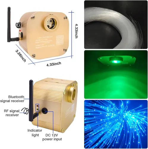 Miniatura 3 de FIREWORK Twinkle - Kit de techo RGBW Starlight de 16 W, 360 piezas, luces de estrella de fibra óptica mixtas de 9.8 pies para techo de coche y hogar