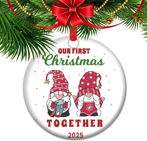 Adorno de la primera Navidad juntos de Mr and Mrs 2025, un recuerdo atemporal y regalo de boda para recién casados