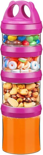 Miniatura 10 de BeneLabel Contenedores apilables de almacenamiento de alimentos con sistema de bloqueo giratorio, contenedores Tritan sin BPA para viajes, fórmula