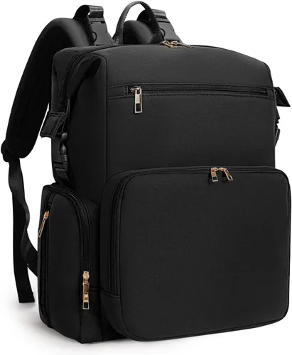 CEI-CEI Mochila de neopreno para pañales con cambiador, bolsas de maternidad grandes para bebés recién nacidos, bolsa de viaje con bolsillos Negro