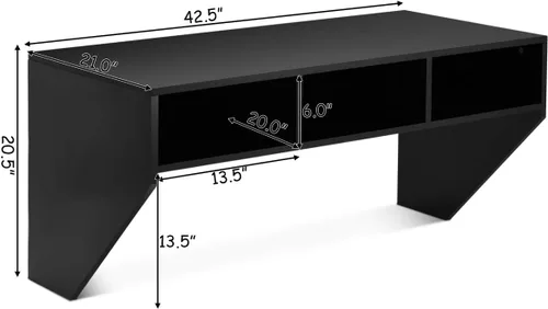 Miniatura 3 de BestComfort Mueble de escritorio montado en la pared, mesa flotante para computadora portátil de 42.5 pulgadas, escritorio de escritorio colgante