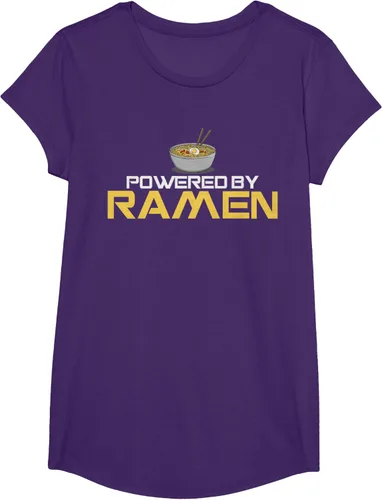 Miniatura 60 de Camiseta de fideos de anime japoneses Powered By Ramen, Negro, S