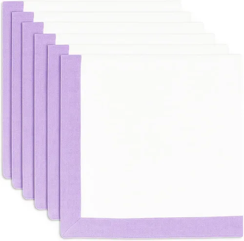 Miniatura 7 de PurpleEssences Juego de 6 servilletas de tela en blanco y negro, 18 x 18 pulgadas, 100% algodón, elegantes servilletas de cena con vainica