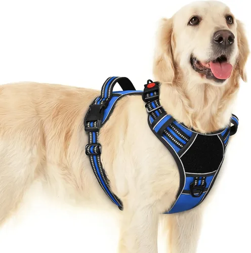 Miniatura 9 de Eagloo Arnés para perro de tamaño pequeño, fácil de llevar con 3 hebillas, arnés ajustable sin tirones para mascotas con sistema MOLLE, chaleco