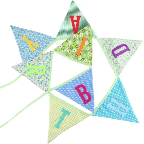 Miniatura 4 de Cartel verde de feliz cumpleaños, 13 piezas con temática de vegetación, suministros de fiesta de cumpleaños, decoración colgante de guirnalda