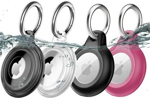 Paquete de 4 fundas porta llaves impermeables IPX8 compatibles con AirTag, ligeras, antiarañazos, fácil instalación, suave de cuerpo completo a