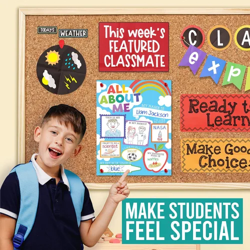 Miniatura 6 de Hadley Designs Póster All About Me para el aula, póster de 20 estrellas, artículos escolares de 100 días de escuela, póster de estrella