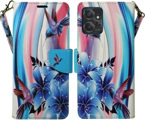 Miniatura 7 de Zase Funda para teléfono Moto G Stylus 5G (2023) para mujer, de piel sintética, diseño bonito con correa para la muñeca, ranura para tarjeta