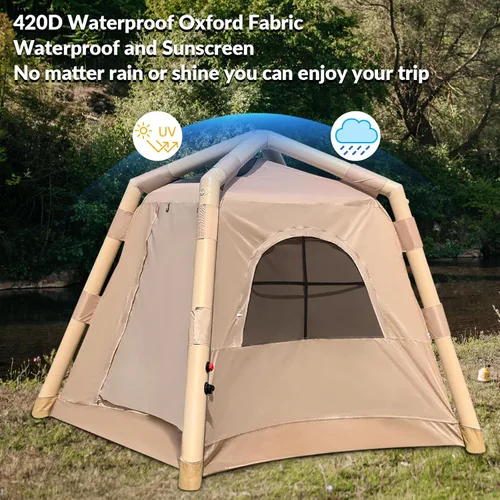 Miniatura 2 de JUST-V Tienda de campaña inflable Oxford Air Glamping impermeable para acampar adultos 2-4 personas al aire libre inflable tienda de campaña