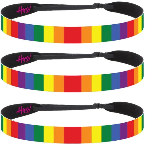 Miniatura 3 de Hipsy Banda para el cabello ajustable antideslizante clásica arco iris, paquete de 3
