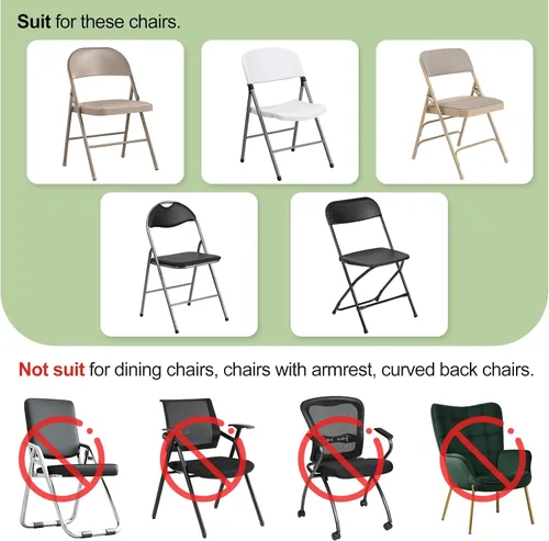 Miniatura 6 de EMART Fundas plegables negras para silla, 25 piezas, poliéster y elastano, universales, estándar, para bodas, fiestas, banquetes y celebraciones