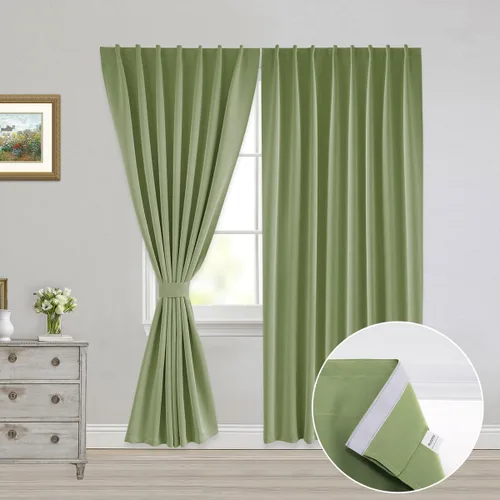 Miniatura 26 de Muamar Cortinas opacas sin taladro, paneles de cortina para ventana fáciles de instalar, juego de 2 paneles de cortinas portátiles para dormitorio