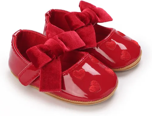 Miniatura 5 de COSANKIM Zapatos Mary Jane para bebé y niña, suela suave, con lazo, princesa, boda, antideslizantes, para bebé, para primera caminata, zapatos