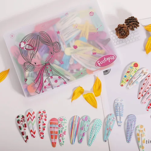 Miniatura 2 de 120 pasadores Funtopia de 2 pulgadas de color caramelo y accesorios de metal antideslizantes para el cabello para niños, adolescentes y mujeres
