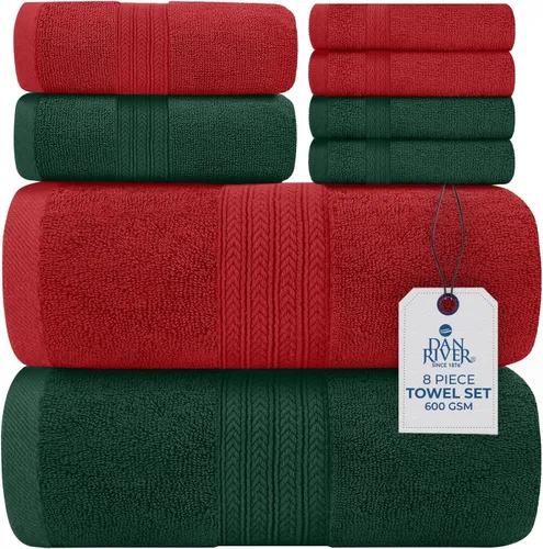 Miniatura 12 de DAN RIVER Paquete de 6 toallas de mano de alta calidad (16 x 28 pulgadas), 100% algodón, ultra suaves, ligeras, altamente absorbentes, para baño