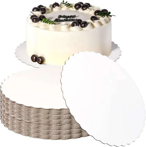 Miniatura 11 de Fit Meal Prep Paquete de 20 tablas para tartas, círculos redondos dorados de 10 pulgadas, círculos de pizza desechables para postres y pasteles