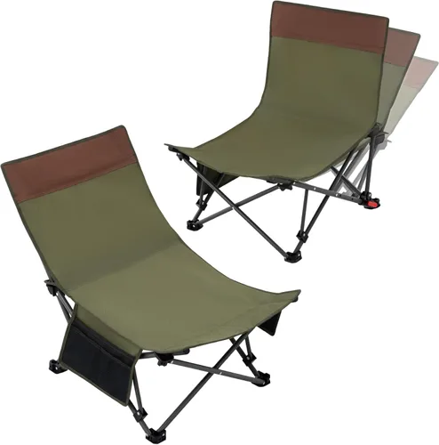 Miniatura 9 de Silla de camping acolchada de gran tamaño con respaldo alto, silla plegable y cómoda, silla de mariposa para adultos, césped, patio al aire libre