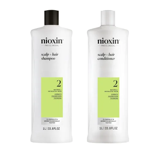 Nioxin - Shampoo limpiador, sistema 1-6, cuidado de cabello fino/normal y con tratamiento químico/teñido con adelgazamiento, 33.8 onzas líquidas