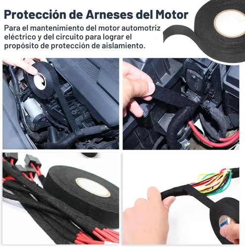 Miniatura 6 de RED WOLF Cinta para Arnés de Cableado de Alta Temperatura Cable de Alambre Cinta de Tela Autoadhesiva para Protección de Envoltura de Arnés