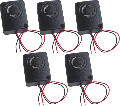 Mini sirena piezoeléctrica negra de 12 V CC, 110 dB, caja fuerte, alarma antirrobo, zumbador de alto decibelio para automóvil (paquete de 5)