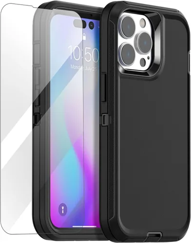 Miniatura 9 de AICase Funda para iPhone 14 Pro Max (6.7") con Protector de Pantalla de Vidrio, Protección contra Caídas de Servicio Pesado, Cuerpo Completo