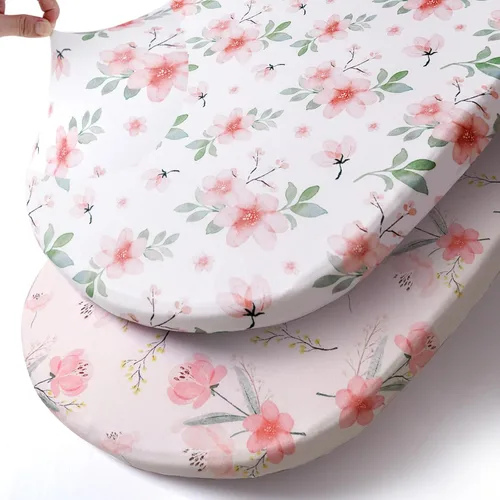 Miniatura 70 de Pack n Play Sheets, BROLEX 2 Pack Mini Crib Sheets,Stretchy Portable Fitted Playard Sheet Set, Convertible Playard Mattress Cover,Ultra Soft