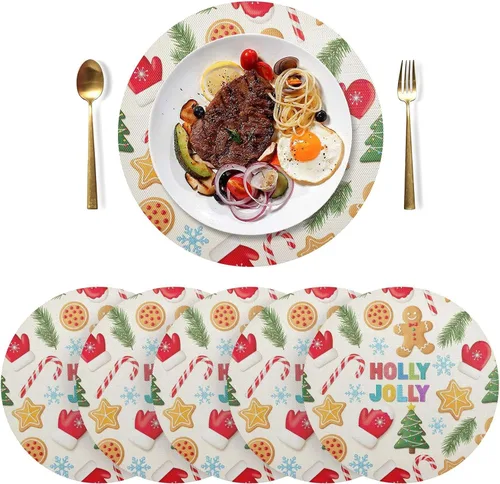 Miniatura 3 de Gingerbread Men PVC Placemat, Washable Heat Proof Table Mat for Kitchen one sizex1