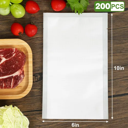 Miniatura 2 de Bolsas de sellado al vacío Moretoes de 100 piezas [2025 Actualizado], Pinta 15,2 x 25,4 cm, sin BPA, Bolsas de sellado de comida precortadas