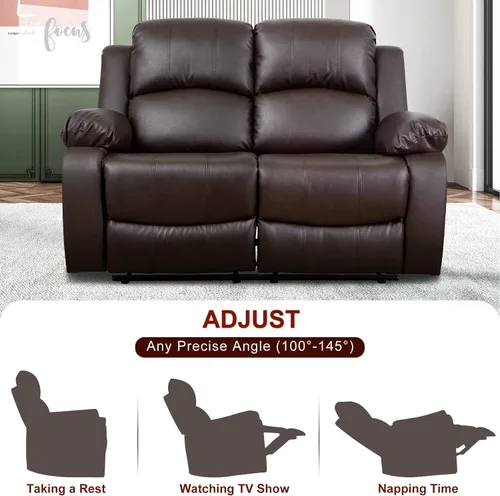 Miniatura 5 de A Ainehome Juego de sofá reclinable de lujo para sala de estar, juego de sofá reclinable de cuero y sillas de dos plazas, juegos de muebles de sala