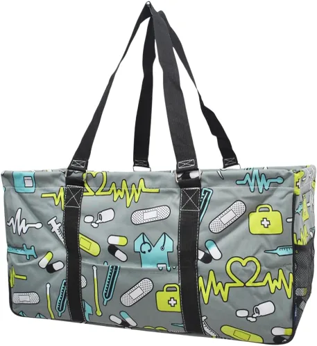 Miniatura 68 de NGIL Bolsa de comestibles reutilizable extra grande plegable de gran tamaño para comestibles, almacenamiento, picnic, playa, Flecha-negro