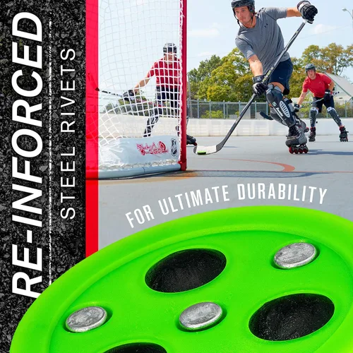Miniatura 4 de Franklin Sports NHL Street Hockey Puck - X3 Roll-a-Puck Outdoor Roller Hockey Puck - Official Size Street Hockey Puck - Green