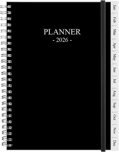 Agenda 2026, Agenda Mensual que va de Enero 2026 a Diciembre 2026, Agenda Calendario con Cubierta de PP Resistente, Agenda Semanal 2026, Pestañas