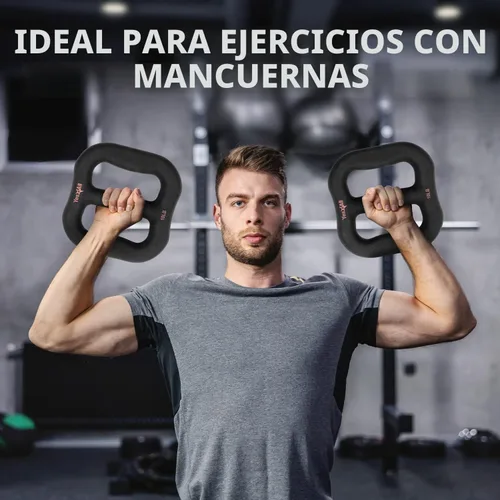 Miniatura 4 de Yes4All Mancuerna multifuncional de neopreno 3 en 1, con núcleo sólido, curva ergonómica, color negro