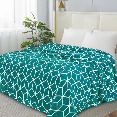 Miniatura 21 de Elegant Comfort Manta ultrasuave de microterciopelo de lujo, suave, mullida, tamaño matrimonial/queen, verde