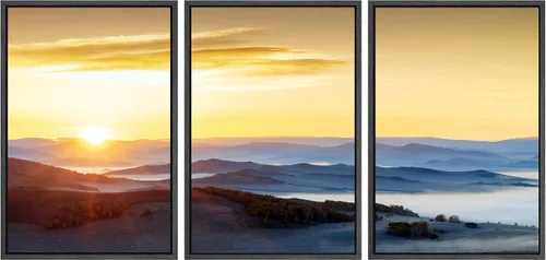 Miniatura 95 de SIGNWIN Lienzo enmarcado para pared, juego de arte nublado de tormenta, cielo, bosque otoñal, árboles, rústico, naturaleza, fotografía, realismo