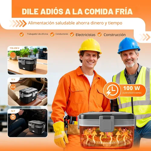 Miniatura 3 de Fiambrera eléctrica para adultos, 2.8L doble capa 100 W, calentador de alimentos calentado rápido, calentador de alimentos para uso en casa