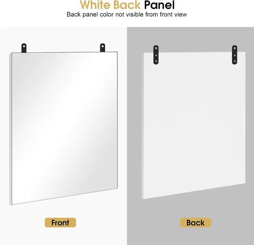 Miniatura 7 de BarberPub Espejo de tocador de maquillaje montado en la pared, espejo de baño, salón de belleza, equipo de dormitorio (panel trasero negro)