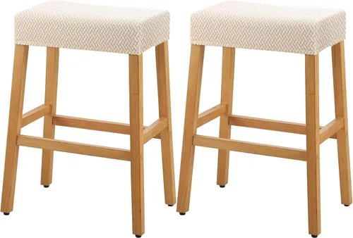Miniatura 10 de YISUN Fundas de taburete rectangulares, paquete de 2 fundas elásticas impermeables para asiento de silla de montar, taburetes de bar, sillas de bar