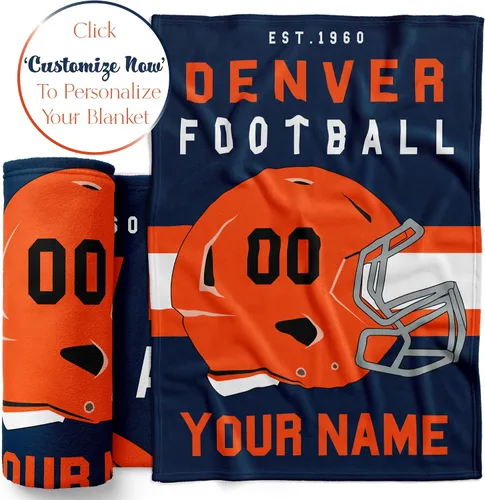 Miniatura 177 de Manta personalizada para fanáticos del fútbol americano – Se envía al día siguiente – Hecha en Estados Unidos – Manta de vellón personalizada
