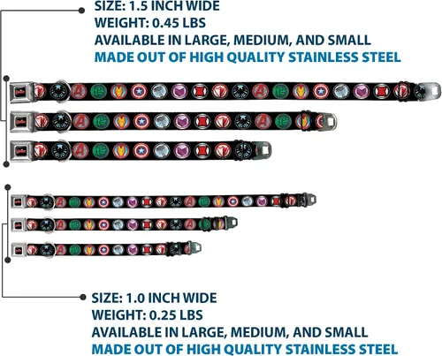 Miniatura 3 de Buckle-Down DC-WAV002-L AVA Marvel Comics - Collar para perro