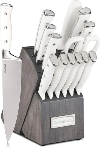 Miniatura 5 de Cuisinart - Juego de 15 cuchillos con bloque, acero inoxidable de alto carbono, remache triple forjado, natural C77CTR-15P