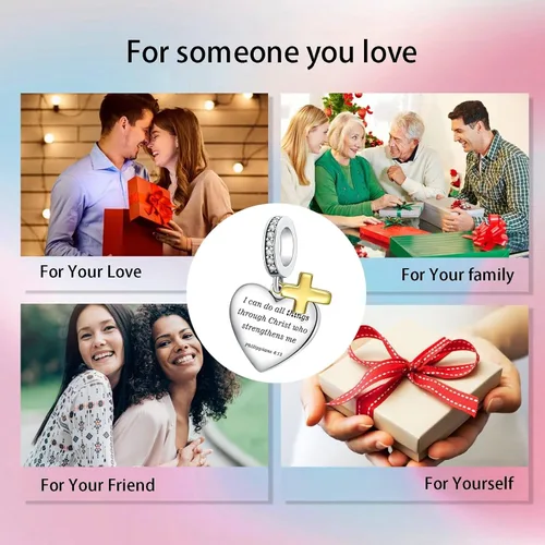 Miniatura 7 de Alstade Dije de cumpleaños de moda con forma de corazón, colgante de plata de ley 925, compatible con pulseras y collar, dije de joyería, regalo
